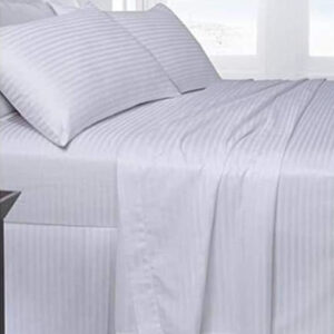 White Striped Cotton Bedsheet